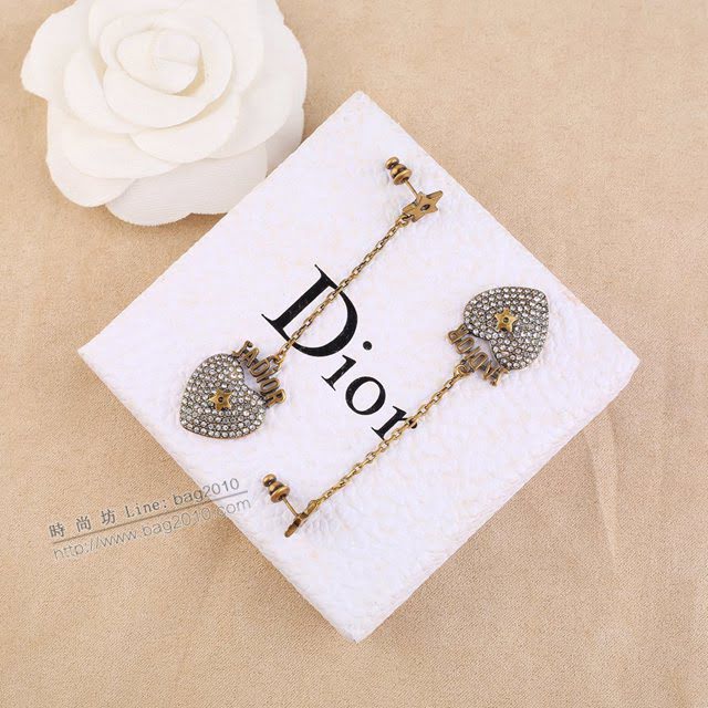 Dior飾品 迪奧經典熱銷款jadior愛心長款鏈條耳環耳釘  zgd1447